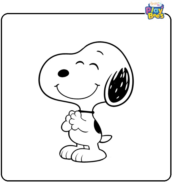 Happy Snoopy Coloring Page Happy Snoopy Coloring Page