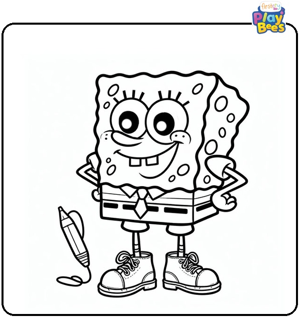 Happy Spongebob Coloring Page Happy Spongebob Coloring Page