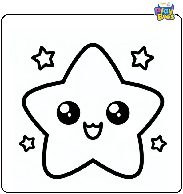 Happy Star Coloring Page