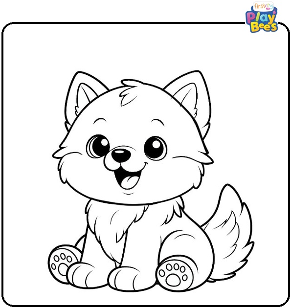 Happy Wolf Coloring Page Happy Wolf Coloring Page