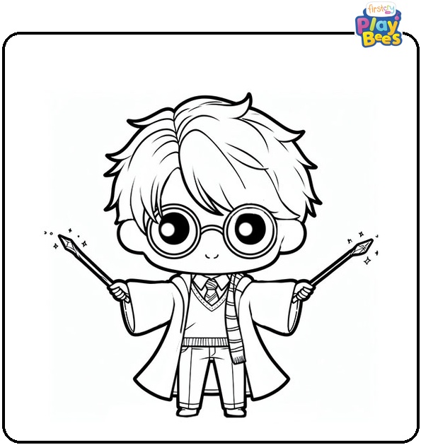 Harry Potter Chibi Coloring Page