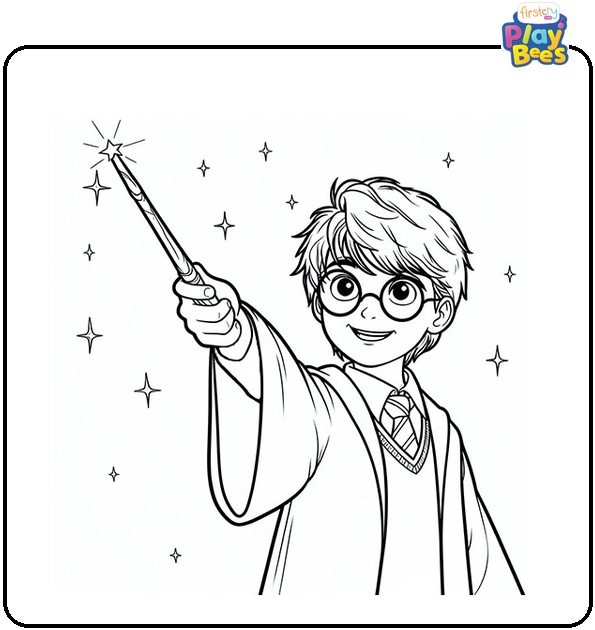 Harry Potter Wand Coloring Page