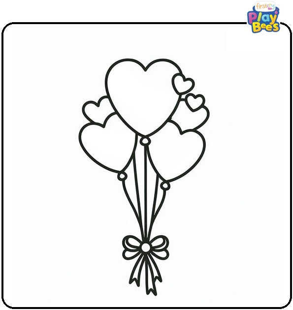 Heart Balloon Coloring Page