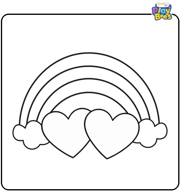 Rainbow Heart Coloring Page