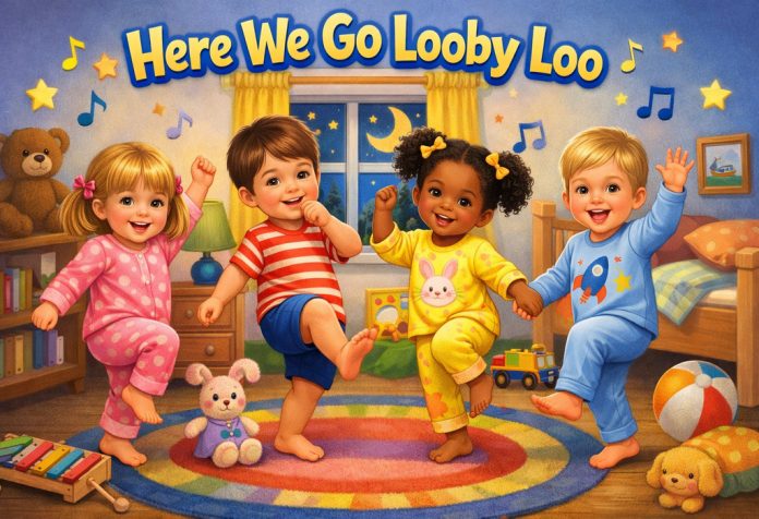 Here We Go Looby Loo Nursery Rhyme With Lyrics