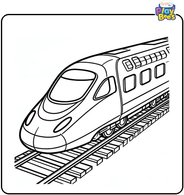 High Speed Train Coloring Page