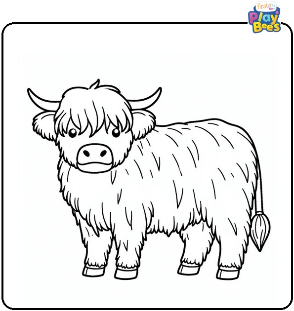 Highland Cow Coloring Page Highland Cow Coloring Page