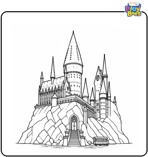 Hogwarts Castle Harry Potter Coloring Page
