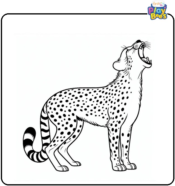 Howling Cheetah Coloring Page Howling Cheetah Coloring Page