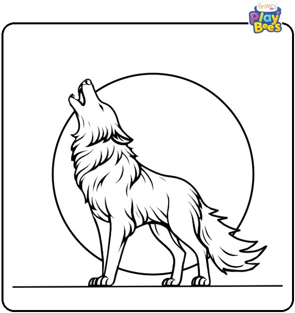 Howling Wolf Coloring Page Howling Wolf Coloring Page