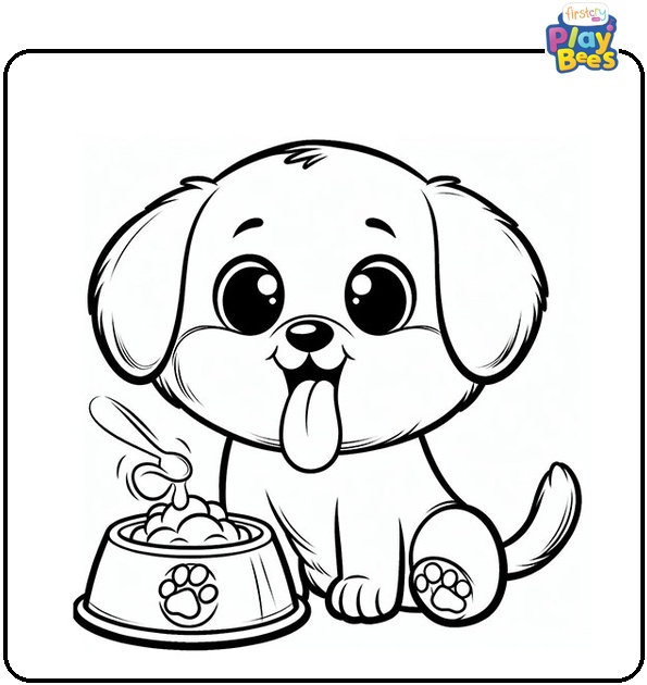 Hungry Puppy Coloring Page Hungry Puppy Coloring Page