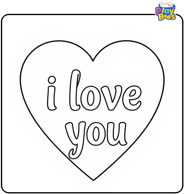 I Love You Heart Coloring Page