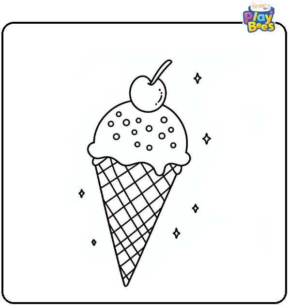 Ice Cream Cone Coloring Page