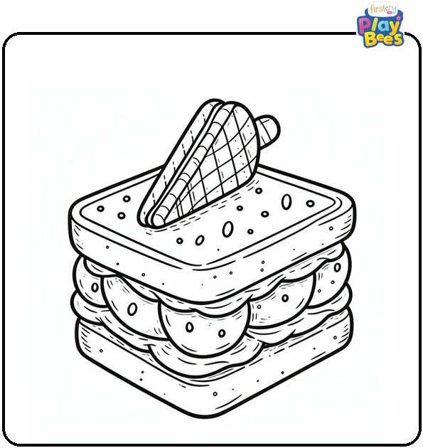 Ice Cream Sandwich Coloring Page