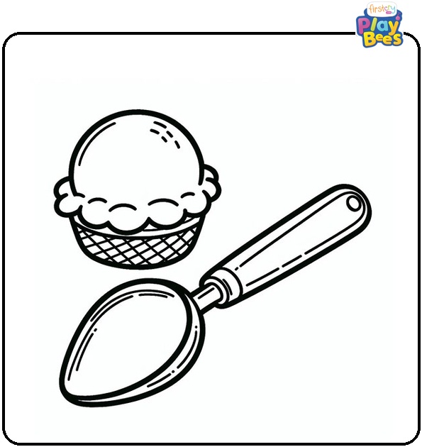 Ice Cream Scoop Coloring Page