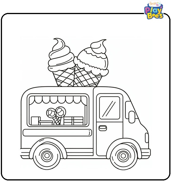 Ice Cream Truck Coloring Page