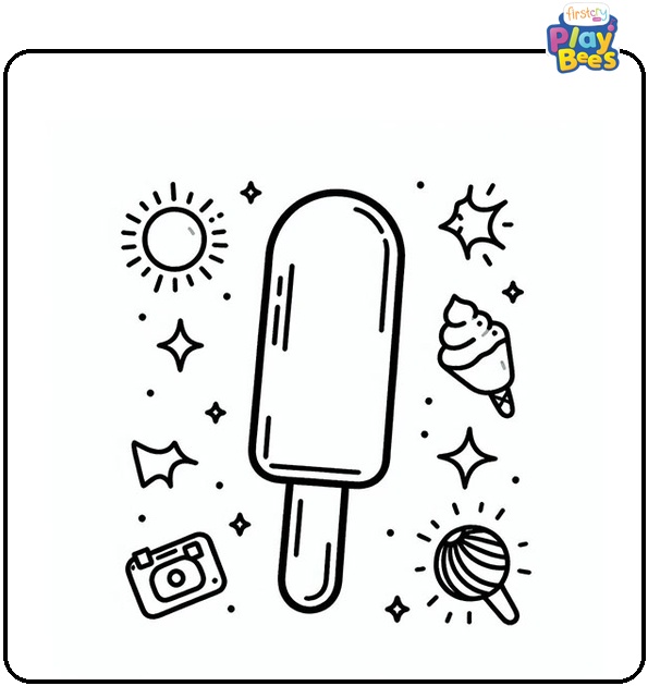Ice Lolly Coloring Page