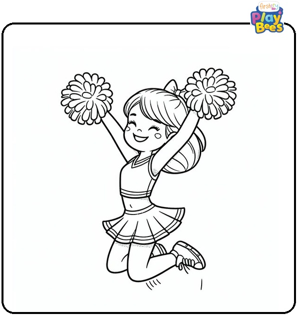 Jumping Cheerleader Coloring Page