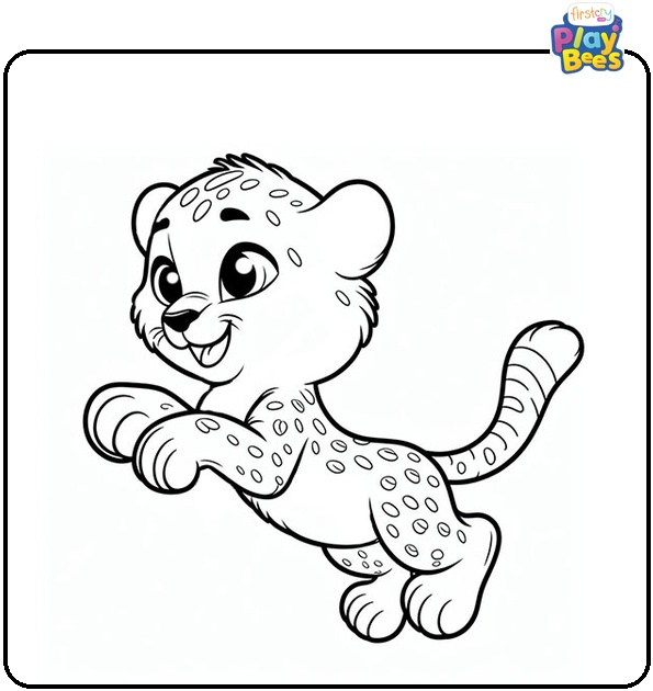 Jumping Cheetah Coloring Page Jumping Cheetah Coloring Page
