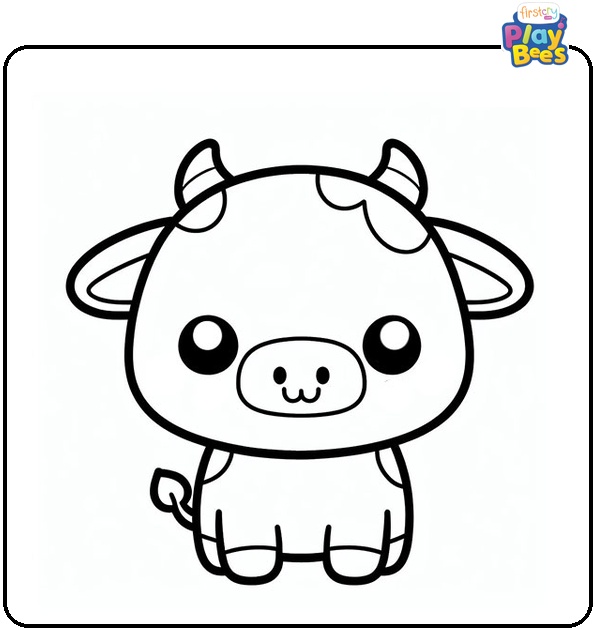 Kawaii Cow Coloring Page Kawaii Cow Coloring Page