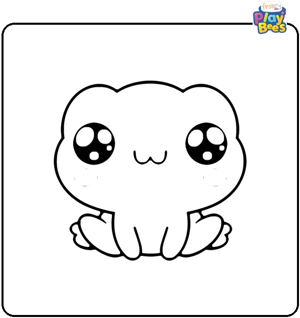 Kawaii Frog Coloring Page Kawaii Frog Coloring Page
