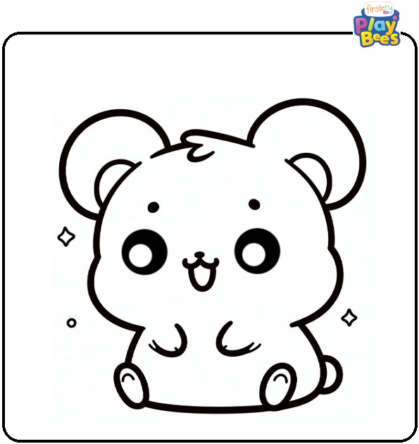 Kawaii Hamster Coloring Page Kawaii Hamster Coloring Page