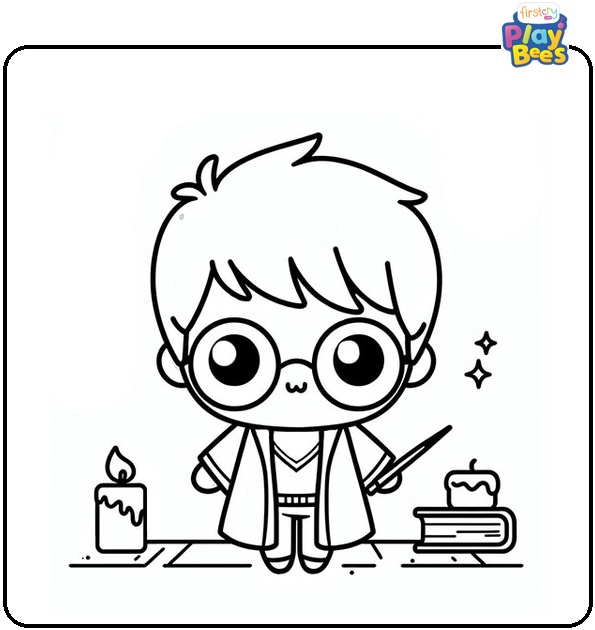 Kawaii Harry Potter Coloring Page