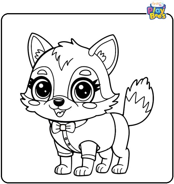 Kawaii Wolf Coloring Page Kawaii Wolf Coloring Page