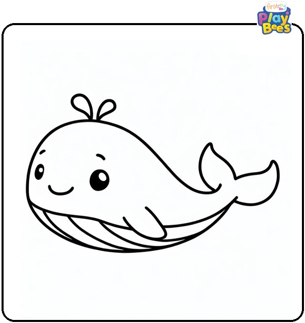 Kawaii Whale Coloring Page Kawaii Whale Coloring Page