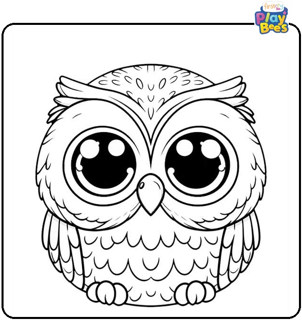Large Eye Owl Coloring Page
