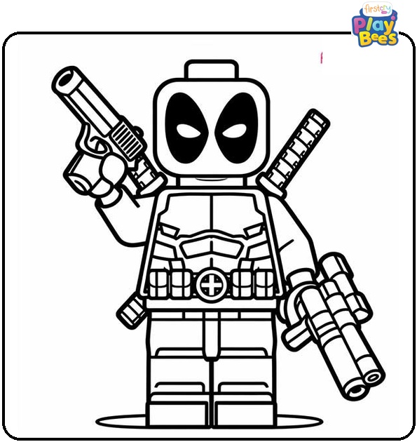 Lego Deadpool Coloring Page