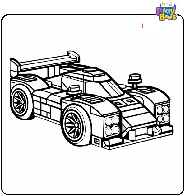 Lego Race Car Coloring Page Lego Race Car Coloring Page