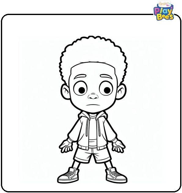 Little Miles Morales Coloring Page