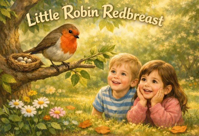 Little Robin Redbreast Nursery Rhyme With Lyrics