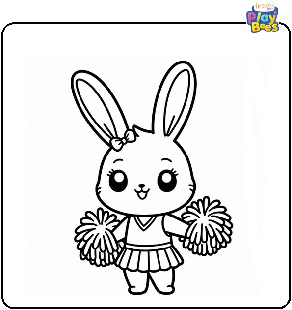 Lola Bunny is Cheering Coloring Page