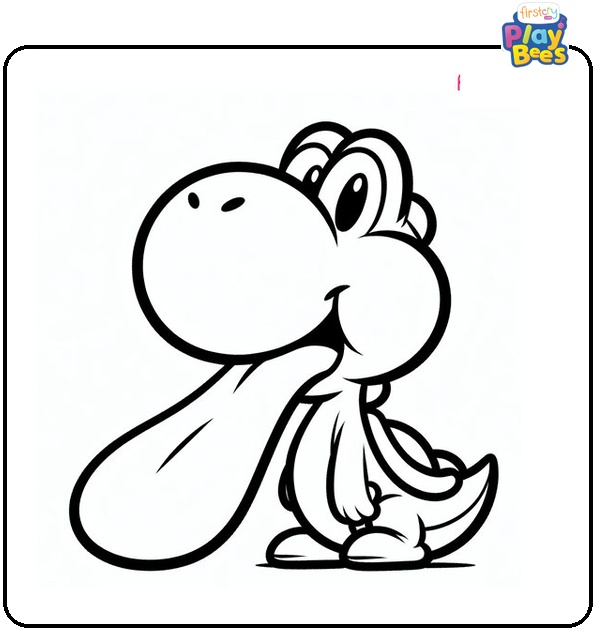 Long Tongue Yoshi Coloring Page