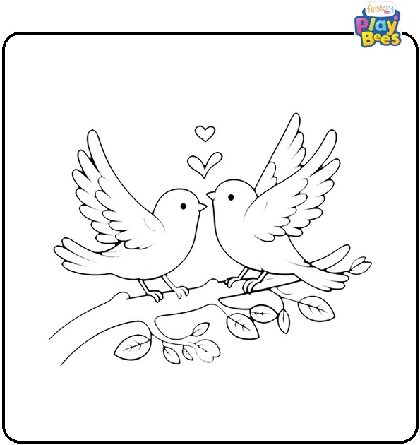 Love Birds Coloring Page