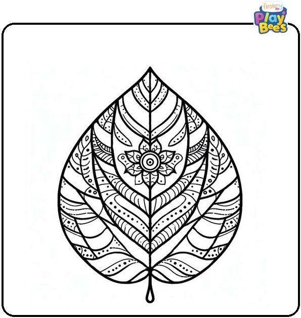 Mandala Leaf Coloring Page Mandala Leaf Coloring Page