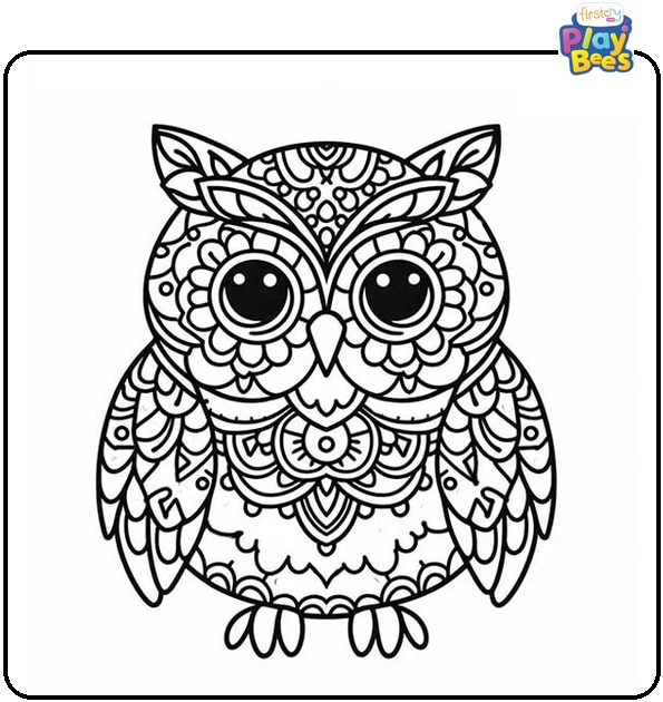 Mandala Owl Coloring Page