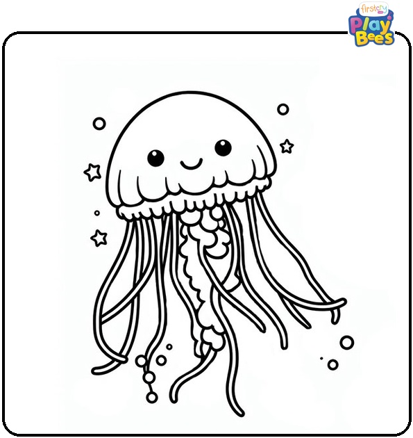 Marine Jellyfish Coloring Page Marine Jellyfish Coloring Page