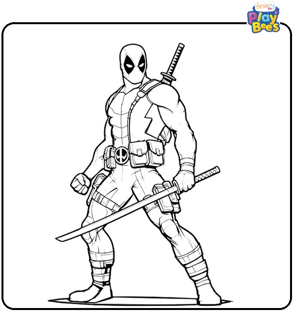 Marvel Deadpool Coloring Page