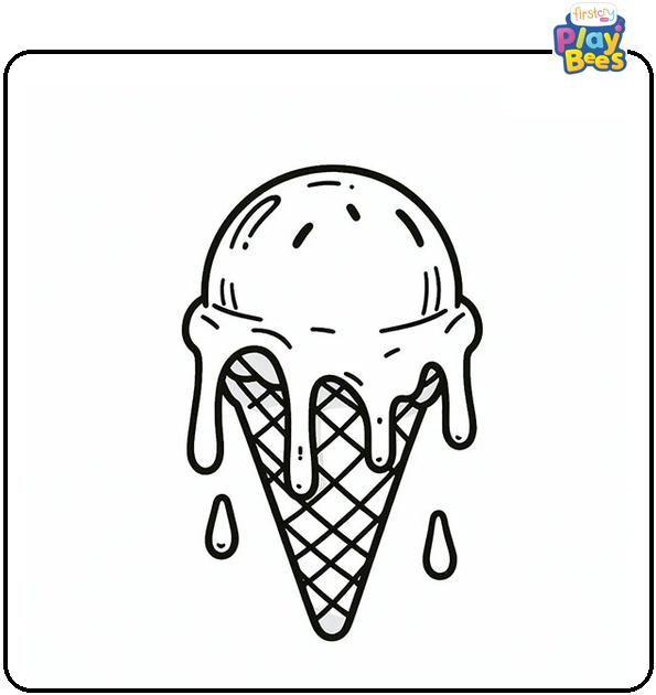 Melting Ice Cream Coloring Page
