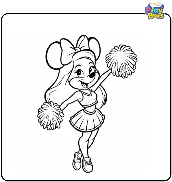 Minnie as a Cheerleader Coloring Page