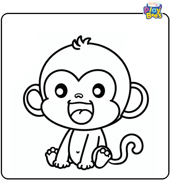 Monkey-Laughing-Coloring-Page Monkey-Laughing-Coloring-Page