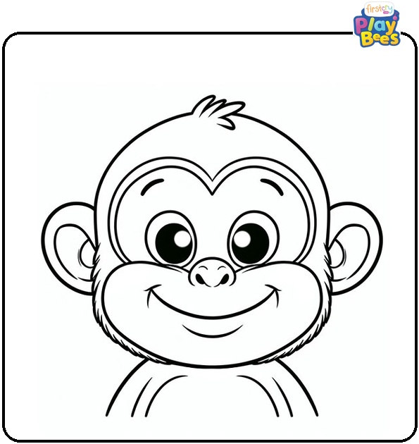 Monkey Smiling Coloring Page Monkey Smiling Coloring Page