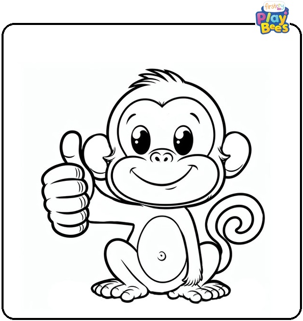Monkey Thumbs Up Coloring Page Monkey Thumbs Up Coloring Page