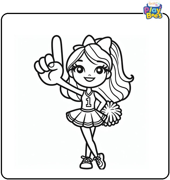 Number One Cheerleader Coloring Page