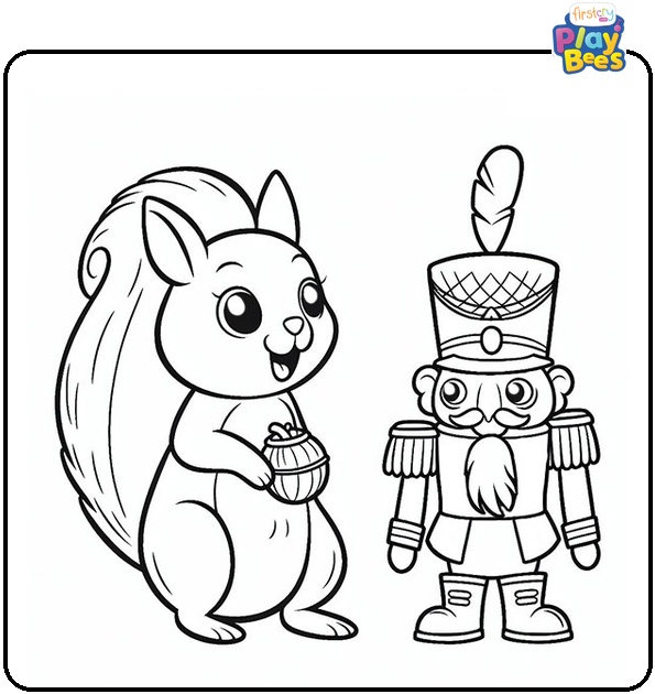 Nutcracker and Squirrel Coloring Page Nutcracker and Squirrel Coloring Page
