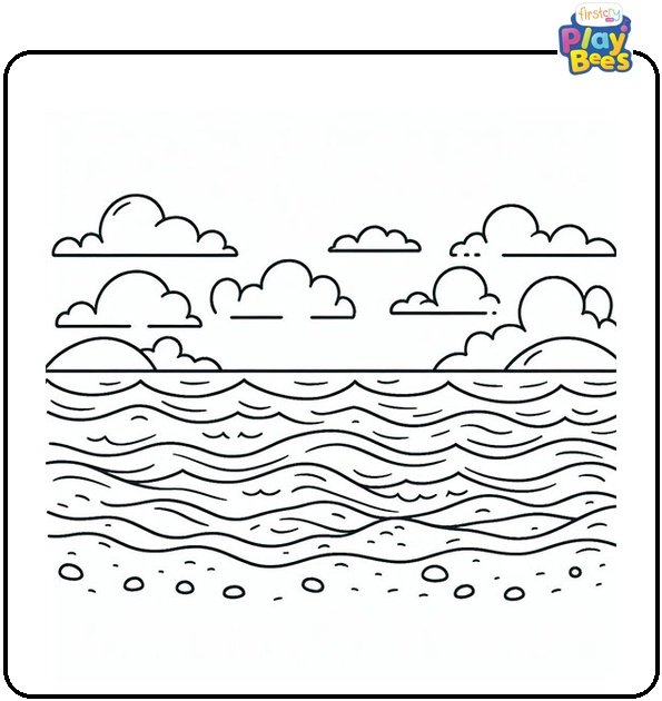 Ocean Beach Coloring Page Ocean Beach Coloring Page