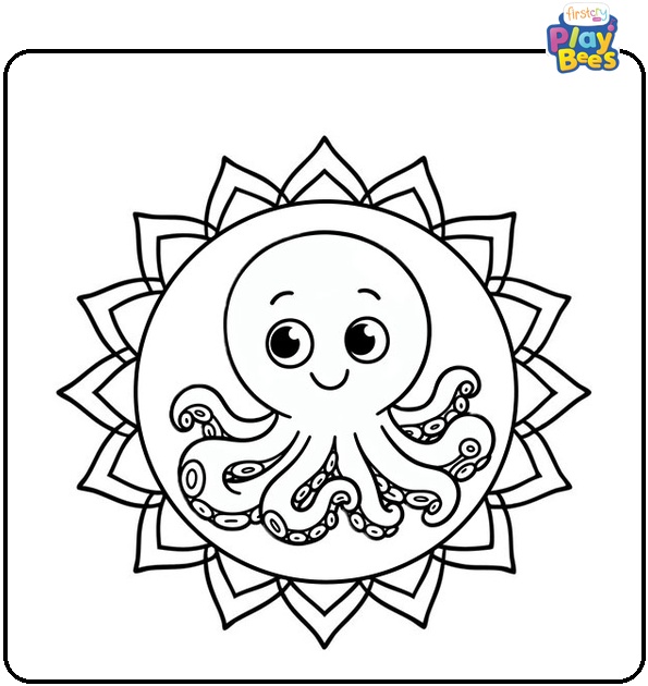 Octopus Mandala Coloring Page Octopus Mandala Coloring Page